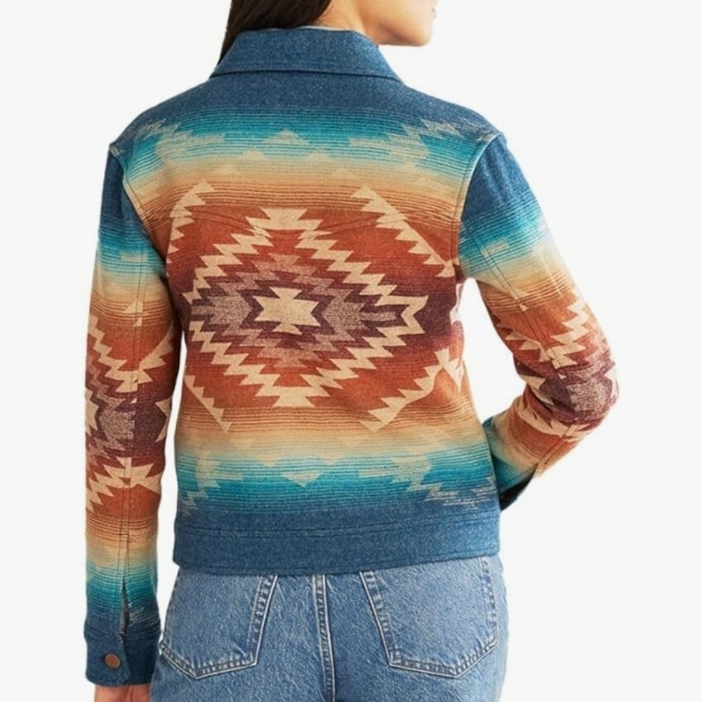 Pendleton Blue and Brown Southwestern Aztec Jacket - Picture 3 of 6